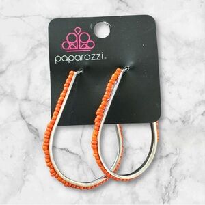 Paparazzi Vibrant Orange Beaded Stud Earrings NWOT